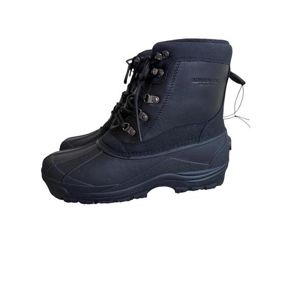 London Fog Winter Boots Thinsulate 3M Liner Snow Size 9 Black New With Tags - Picture 1 of 6